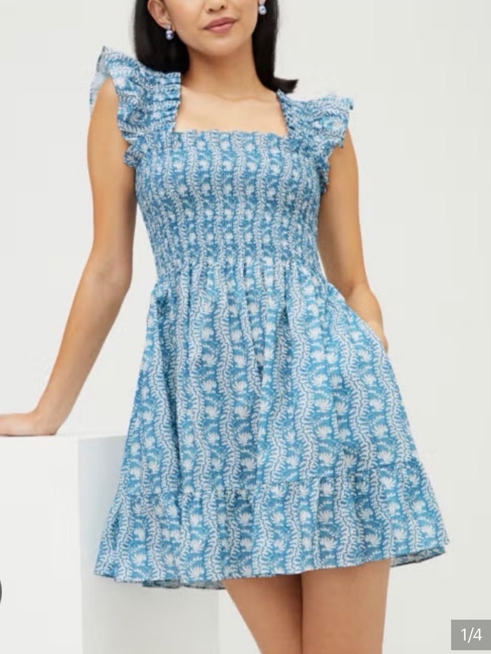 Hill House Elizabeth Nap Dress in Trailing Blue Vine Print